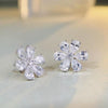 Wholesale Women's S925 Sterling Silver Flower Earrings With Diamond Design