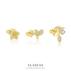 Wholesale Women's S925 Sterling Silver Flower Earrings With Zirconia Design