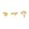 Wholesale Women's S925 Sterling Silver Flower Earrings With Zirconia Design