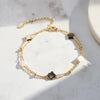 Wholesale Women's S925 Sterling Silver Flower Fourleaf Clover Electroplated Bracelet