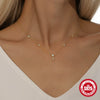 Wholesale Women's S925 Sterling Silver Flower Geometric Stacked Collarbone Necklace With Electroplating Ochain