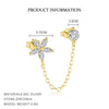 Wholesale Women's S925 Sterling Silver Flower Pattern Chain Tassel Earrings With Zirconia