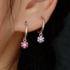 Wholesale Women's S925 Sterling Silver Flower Pattern Diamond Earrings