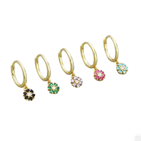 Wholesale Women's S925 Sterling Silver Flower Pattern Diamond Earrings