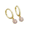 Wholesale Women's S925 Sterling Silver Flower Pattern Diamond Earrings
