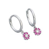 Wholesale Women's S925 Sterling Silver Flower Pattern Diamond Earrings