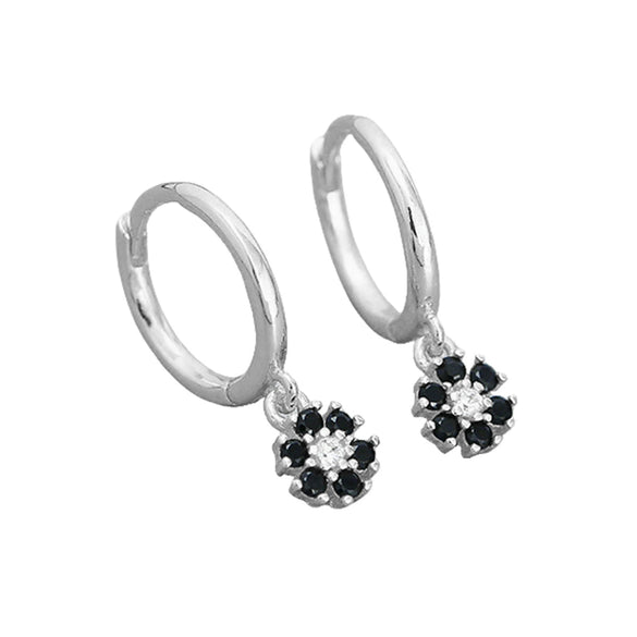 Wholesale Women's S925 Sterling Silver Flower Pattern Diamond Earrings