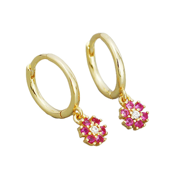 Wholesale Women's S925 Sterling Silver Flower Pattern Diamond Earrings