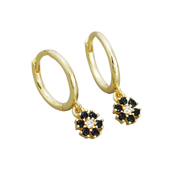 Wholesale Women's S925 Sterling Silver Flower Pattern Diamond Earrings