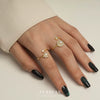 Wholesale Women's S925 Sterling Silver Flower Petal Micropaved Opening Adjustable Ring
