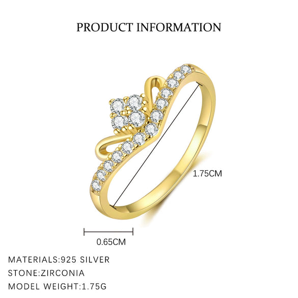Wholesale Women's S925 Sterling Silver Flower Ring With Zirconia Simple And Fashionable