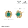Wholesale Women's S925 Sterling Silver Flower Shaped Earrings With Imitation Green Chalcedony And Zircon Inlaid Electroplated