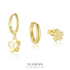 Wholesale Women's S925 Sterling Silver Flower Stud Earrings Electroplated Trendy Simple Design