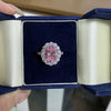 Wholesale Women's S925 Sterling Silver Flower Zircon Aquamarine Ring With Electroplating