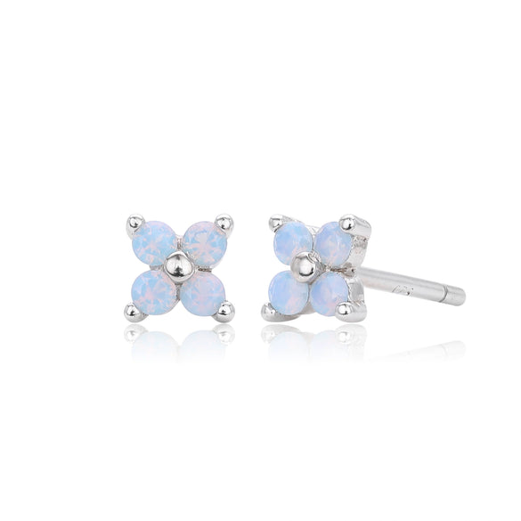 Wholesale Women's S925 Sterling Silver Flower Zirconium Electroplated Earrings
