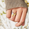Wholesale Women's S925 Sterling Silver Flying Butterfly Electroplated Geometric Ring