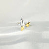 Wholesale Women's S925 Sterling Silver Flying Butterfly Electroplated Geometric Ring
