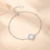 Wholesale Women's S925 Sterling Silver Four Leaf Clover Geometric Pattern Electroplated Bracelet