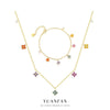 Wholesale Women's S925 Sterling Silver Four Leaf Clover Zirconium Fashion Clavicle Necklace With Cross Chain