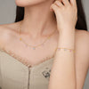 Wholesale Women's S925 Sterling Silver Four Leaf Clover Zirconium Fashion Clavicle Necklace With Cross Chain