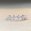 Wholesale Women's S925 Sterling Silver Fourleaf Clover Geometric Ring With Diamond Design