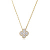 Wholesale Women's S925 Sterling Silver Fourleaf Clover Light Luxury Design Highgrade Flash Diamond Allmatch Fresh Clavicle Chain With Geometric Pattern