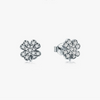 Wholesale Women's S925 Sterling Silver Fourleaf Clover Microinlay Earrings With High Sense And Flower Pattern