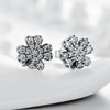 Wholesale Women's S925 Sterling Silver Fourleaf Clover Microinlay Earrings With High Sense And Flower Pattern