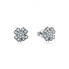 Wholesale Women's S925 Sterling Silver Fourleaf Clover Microinlay Earrings With High Sense And Flower Pattern