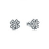 Wholesale Women's S925 Sterling Silver Fourleaf Clover Microinlay Earrings With High Sense And Flower Pattern
