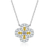 Wholesale Women's S925 Sterling Silver Fourleaf Clover Ochain Necklace With Electroplating