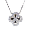 Wholesale Women's S925 Sterling Silver Fourleaf Clover Ochain Necklace With Electroplating