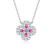 Wholesale Women's S925 Sterling Silver Fourleaf Clover Ochain Necklace With Electroplating