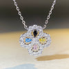 Wholesale Women's S925 Sterling Silver Fourleaf Clover Ochain Necklace With Electroplating