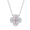 Wholesale Women's S925 Sterling Silver Fourleaf Clover Ochain Necklace With Electroplating