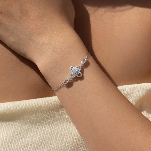 Wholesale Women's S925 Sterling Silver French Vintage Flower Electroplated Bracelet