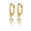 Wholesale Women's S925 Sterling Silver Fresh Leaf Shape Micro Inlay Earrings Simple Niche Design