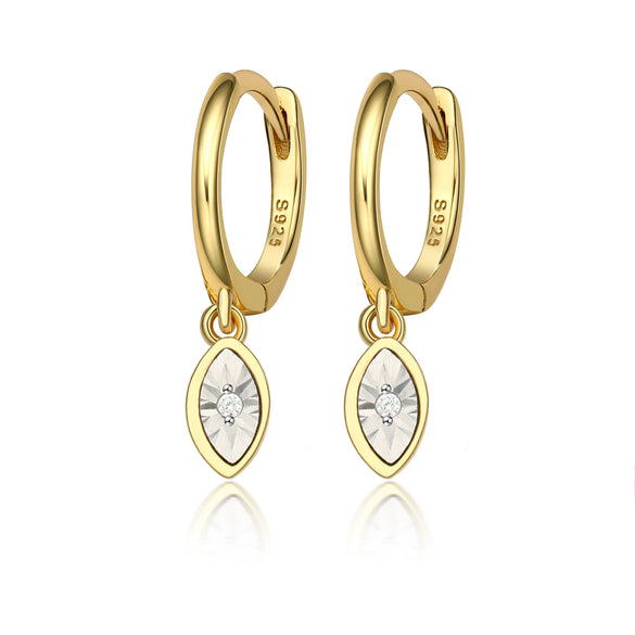 Wholesale Women's S925 Sterling Silver Fresh Leaf Shape Micro Inlay Earrings Simple Niche Design