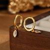 Wholesale Women's S925 Sterling Silver Fresh Leaf Shape Micro Inlay Earrings Simple Niche Design