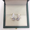 Wholesale Women's S925 Sterling Silver Freshwater Pearl Earrings With Resin Butterfly And Oblate Shape