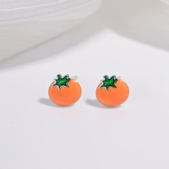 Wholesale Women's S925 Sterling Silver Fruit Shaped Dripping Oil Earrings