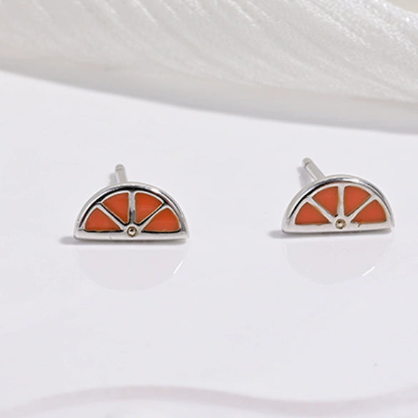 Wholesale Women's S925 Sterling Silver Fruit Shaped Dripping Oil Earrings
