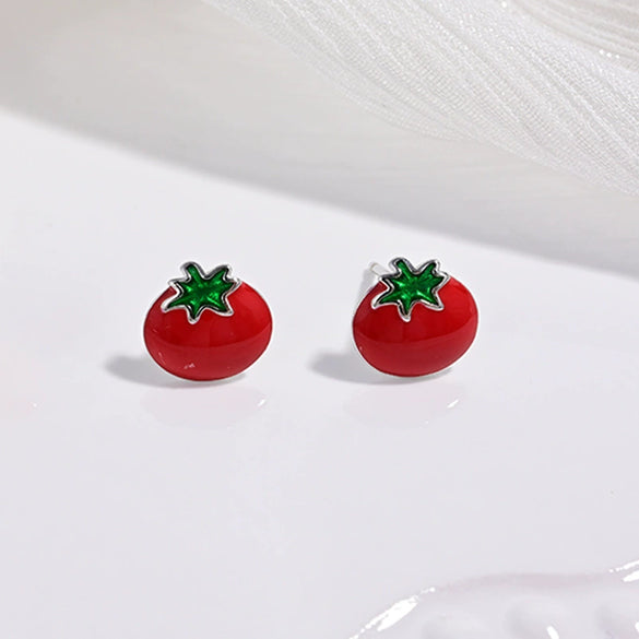 Wholesale Women's S925 Sterling Silver Fruit Shaped Dripping Oil Earrings