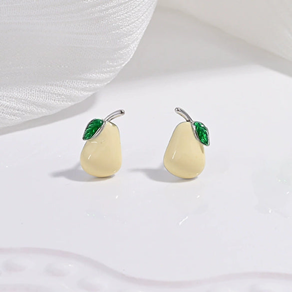 Wholesale Women's S925 Sterling Silver Fruit Shaped Dripping Oil Earrings
