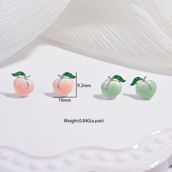 Wholesale Women's S925 Sterling Silver Fruit Shaped Dripping Oil Earrings