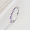 Wholesale Women's S925 Sterling Silver Geometric Amethyst Diamond Ring With Electroplating