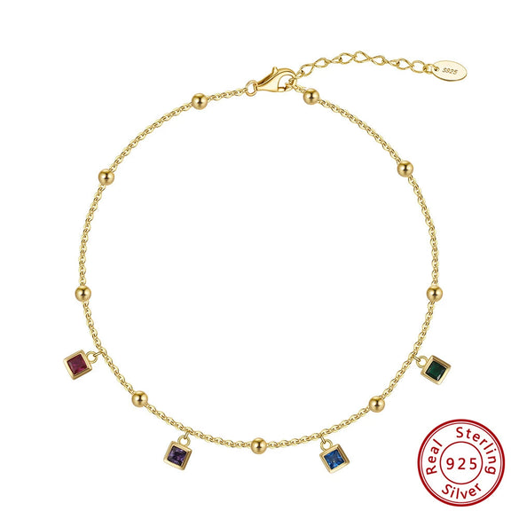 Wholesale Women's S925 Sterling Silver Geometric Anklet Jewelry