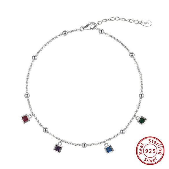 Wholesale Women's S925 Sterling Silver Geometric Anklet Jewelry