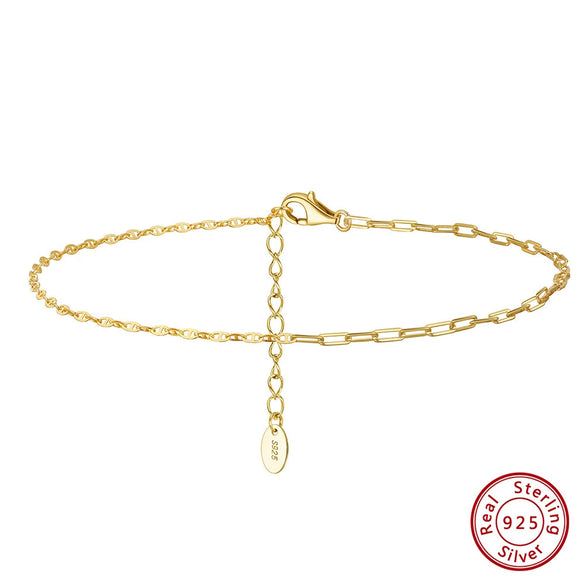 Wholesale Women's S925 Sterling Silver Geometric Anklets In Various Hotselling Styles