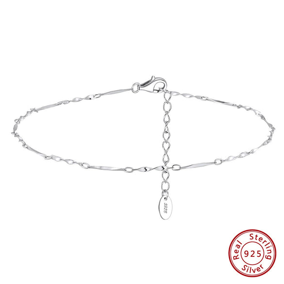 Wholesale Women's S925 Sterling Silver Geometric Anklets In Various Hotselling Styles